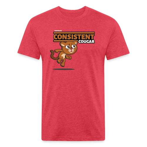 Consistent Cougar Character Comfort Adult Tee - heather red