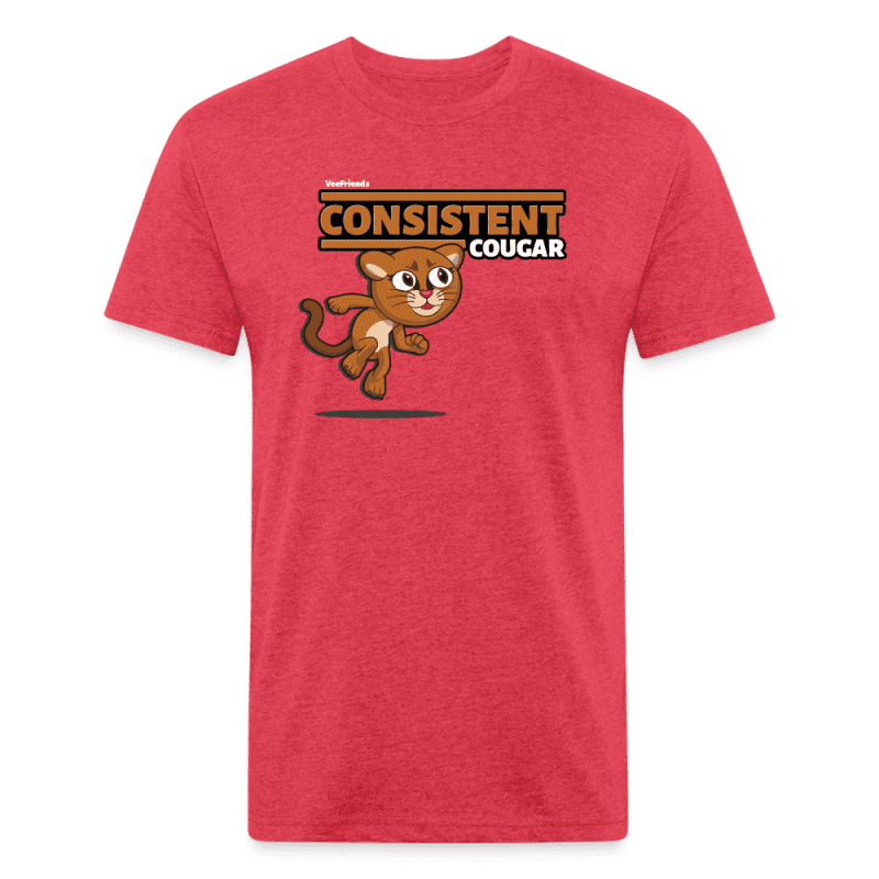 Consistent Cougar Character Comfort Adult Tee - heather red