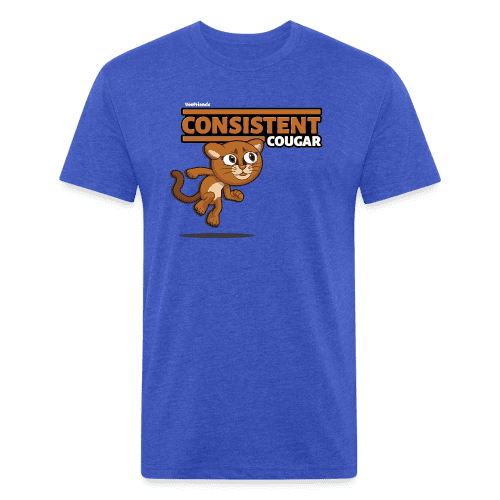 Consistent Cougar Character Comfort Adult Tee - heather royal