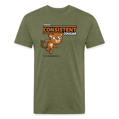 Consistent Cougar Character Comfort Adult Tee - heather military green