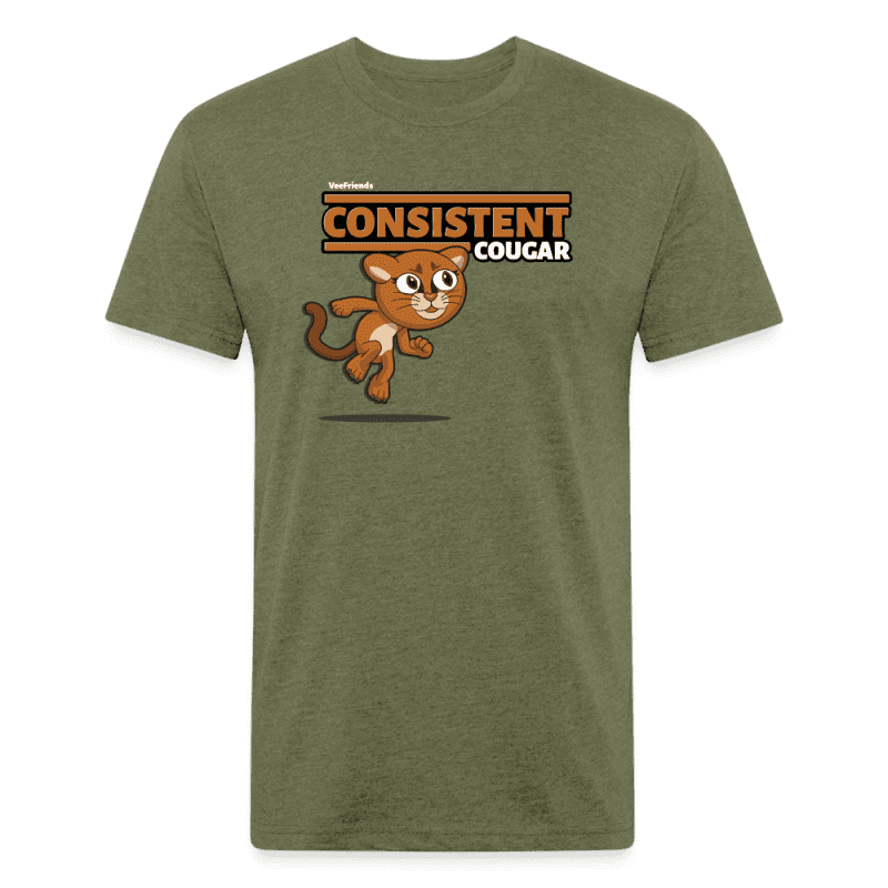 Consistent Cougar Character Comfort Adult Tee - heather military green