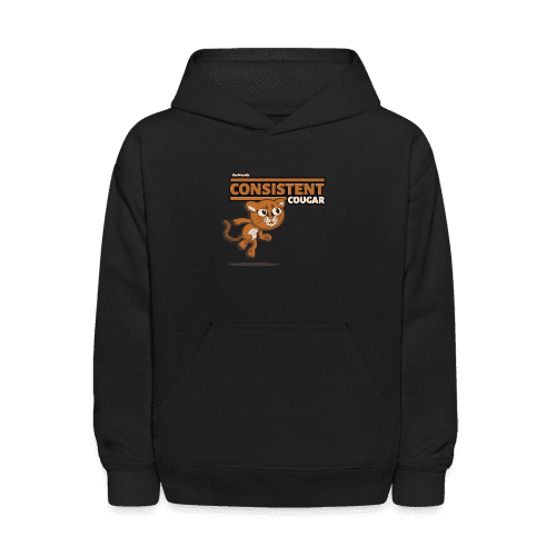 Consistent Cougar Character Comfort Kids Hoodie - black