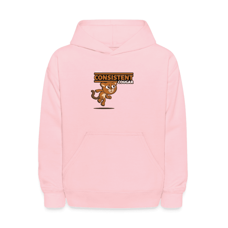 Consistent Cougar Character Comfort Kids Hoodie - pink