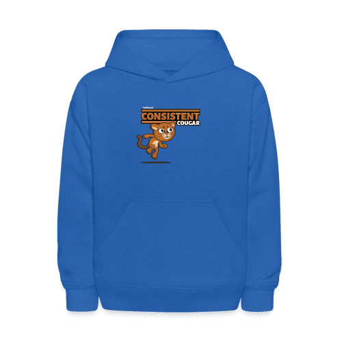 Consistent Cougar Character Comfort Kids Hoodie - royal blue