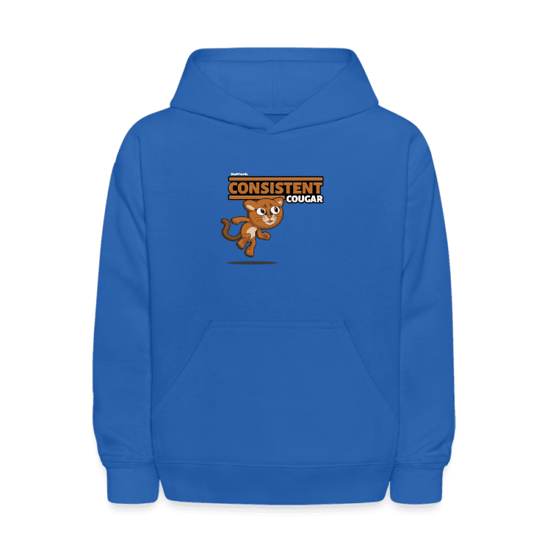 Consistent Cougar Character Comfort Kids Hoodie - royal blue