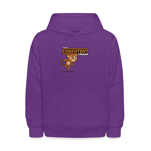 Consistent Cougar Character Comfort Kids Hoodie - purple