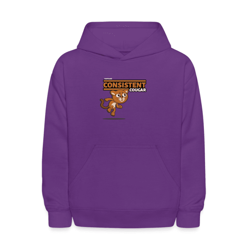 Consistent Cougar Character Comfort Kids Hoodie - purple