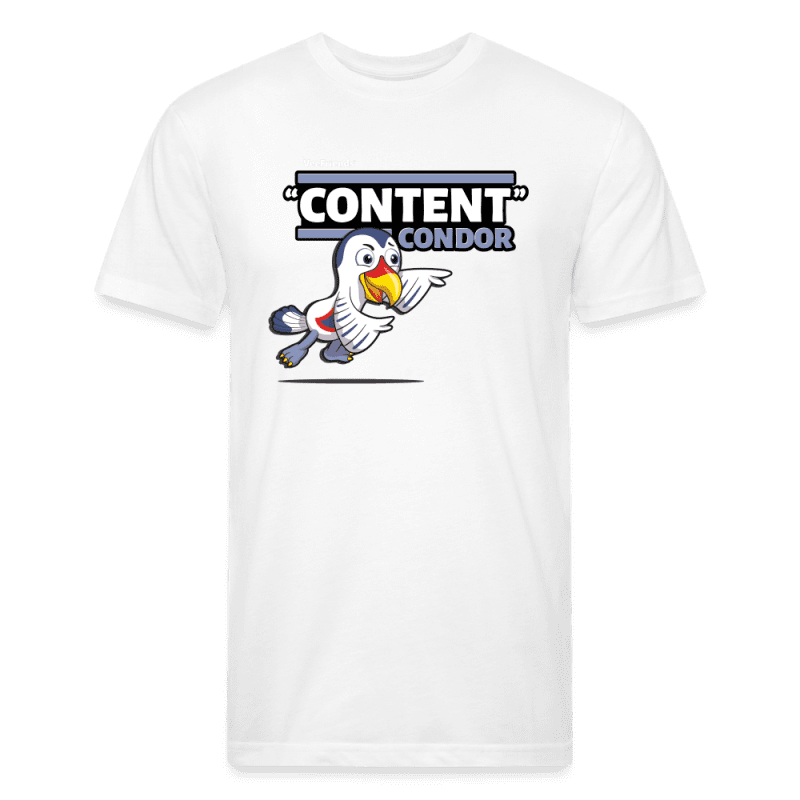 "Content" Condor Character Comfort Adult Tee - white