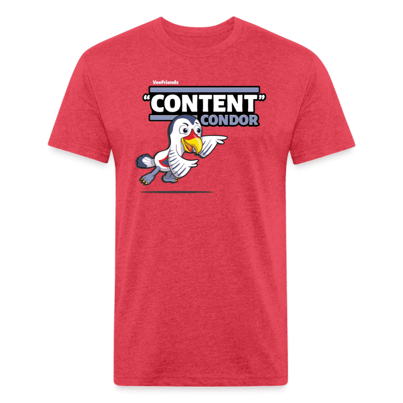 "Content" Condor Character Comfort Adult Tee - heather red