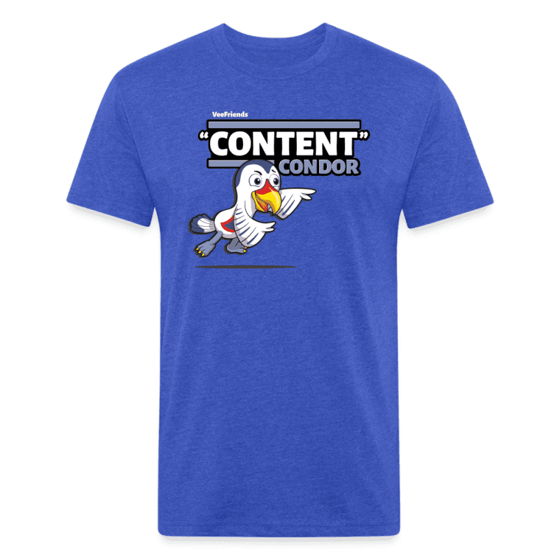 "Content" Condor Character Comfort Adult Tee - heather royal