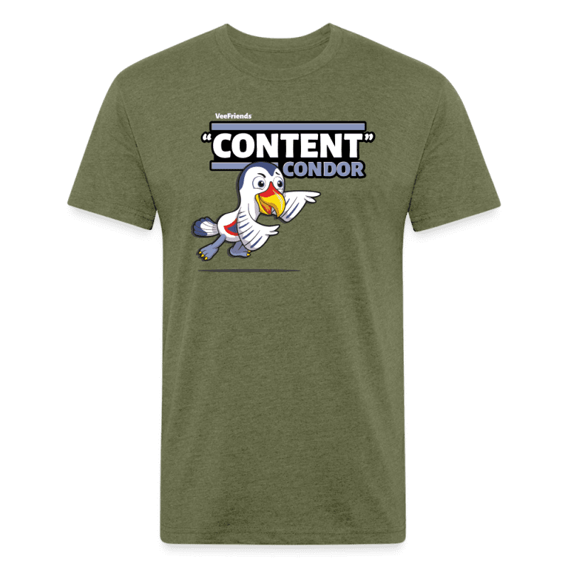 "Content" Condor Character Comfort Adult Tee - heather military green