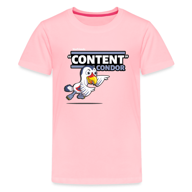 "Content" Condor Character Comfort Kids Tee - pink