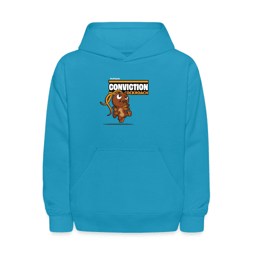 Conviction Cockroach Character Comfort Kids Hoodie - turquoise