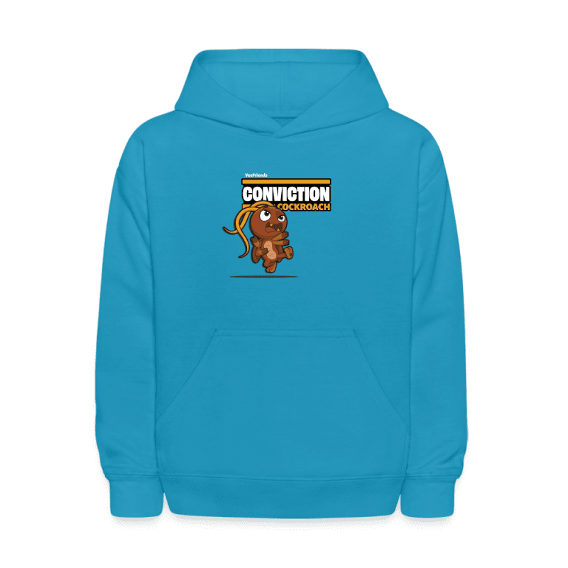 Conviction Cockroach Character Comfort Kids Hoodie - turquoise