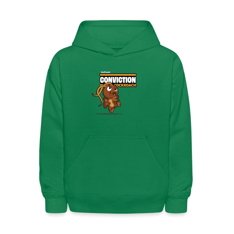 Conviction Cockroach Character Comfort Kids Hoodie - kelly green