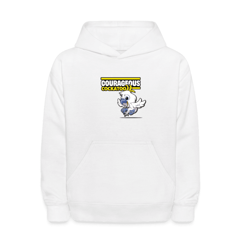 Courageous Cockatoo Character Comfort Kids Hoodie - white