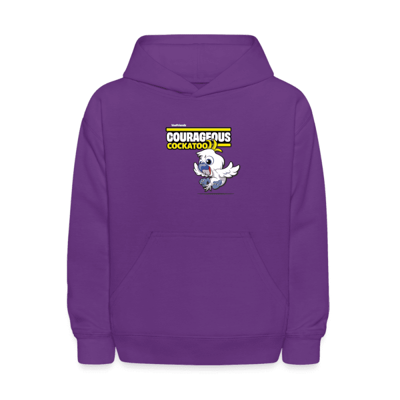 Courageous Cockatoo Character Comfort Kids Hoodie - purple