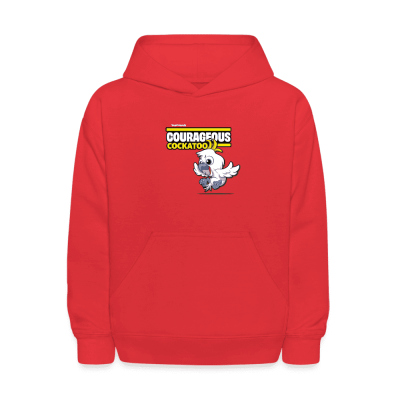 Courageous Cockatoo Character Comfort Kids Hoodie - red