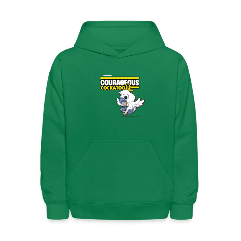 Courageous Cockatoo Character Comfort Kids Hoodie - kelly green