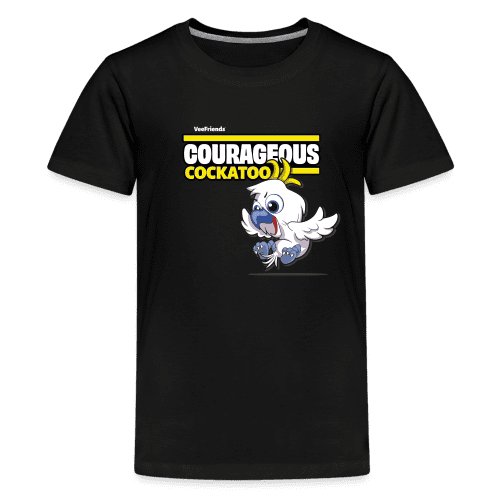 Courageous Cockatoo Character Comfort Kids Tee - black