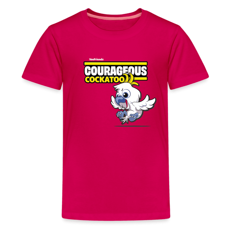 Courageous Cockatoo Character Comfort Kids Tee - dark pink