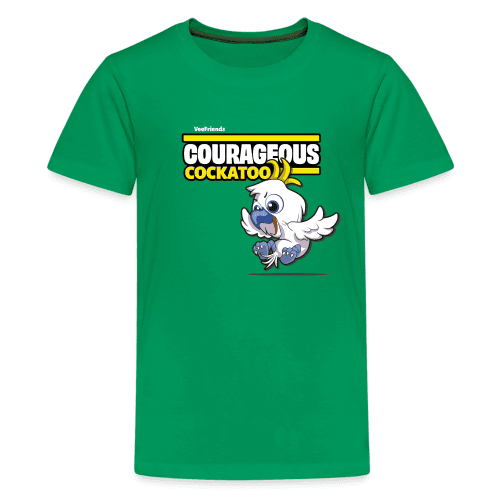 Courageous Cockatoo Character Comfort Kids Tee - kelly green