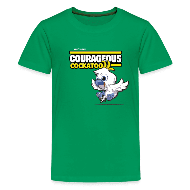 Courageous Cockatoo Character Comfort Kids Tee - kelly green