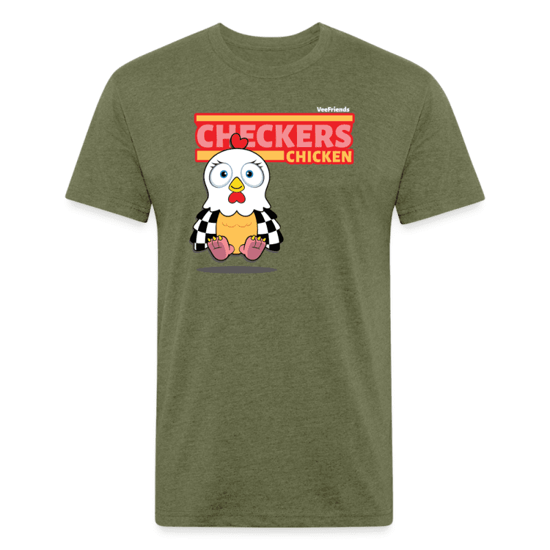 Checkers Chicken Character Comfort Adult Tee - heather military green