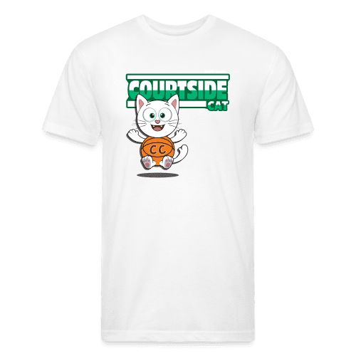 Courtside Cat Character Comfort Adult Tee - white