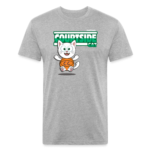 Courtside Cat Character Comfort Adult Tee - heather gray