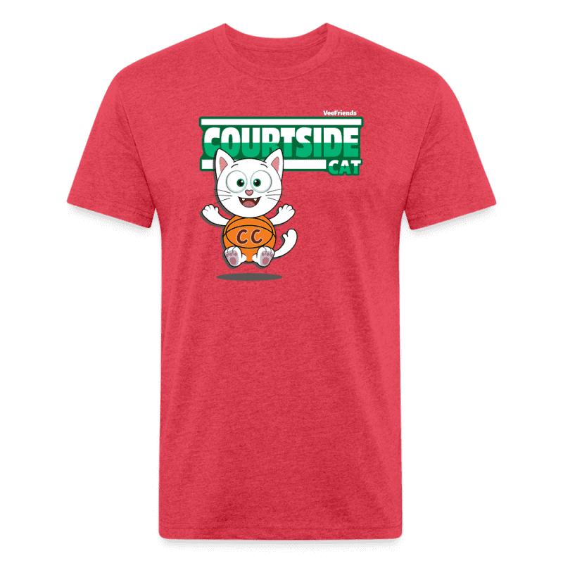 Courtside Cat Character Comfort Adult Tee - heather red