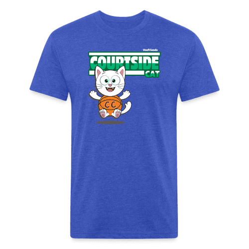 Courtside Cat Character Comfort Adult Tee - heather royal