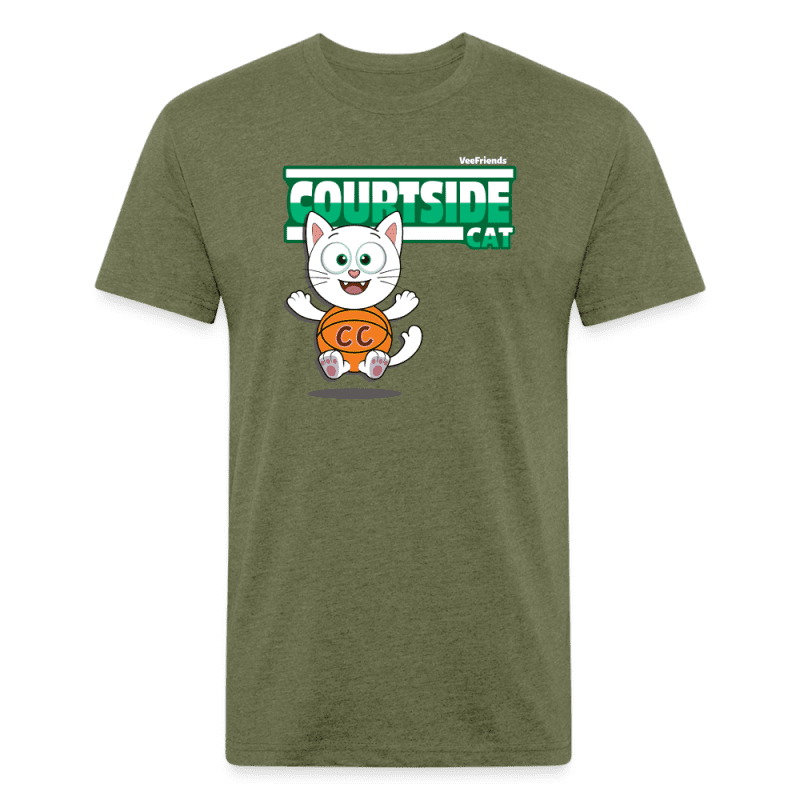 Courtside Cat Character Comfort Adult Tee - heather military green