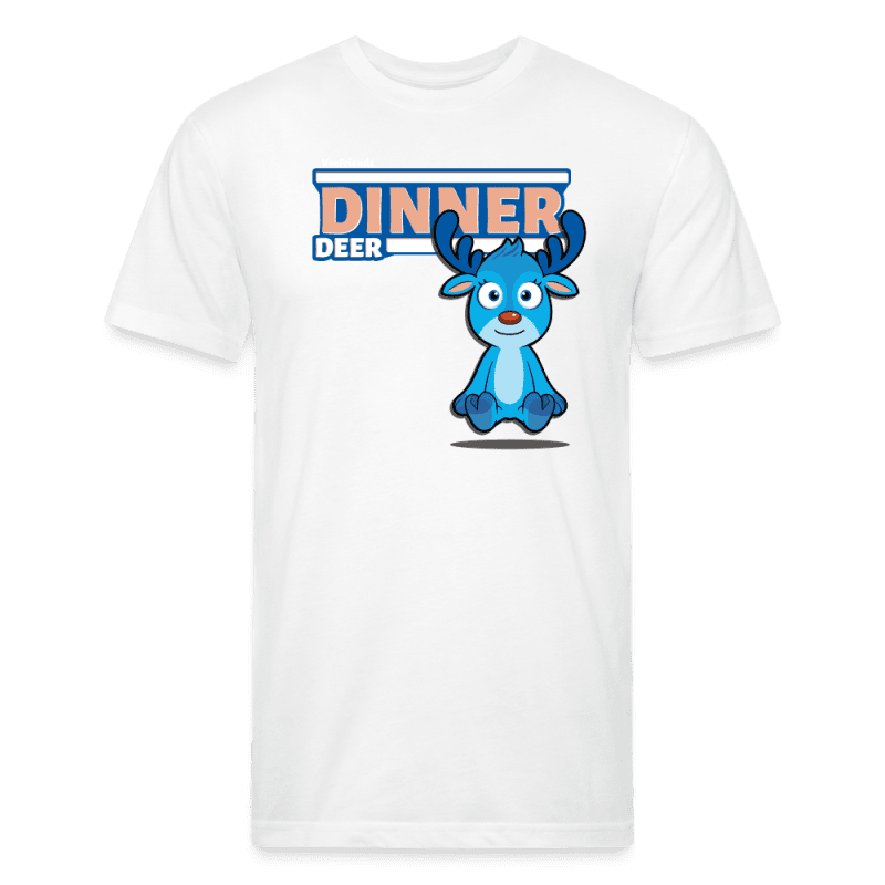 Dinner Deer Character Comfort Adult Tee - white