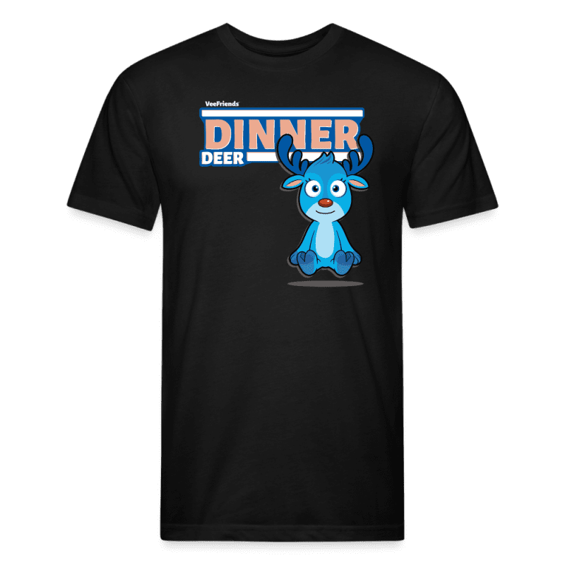 Dinner Deer Character Comfort Adult Tee - black