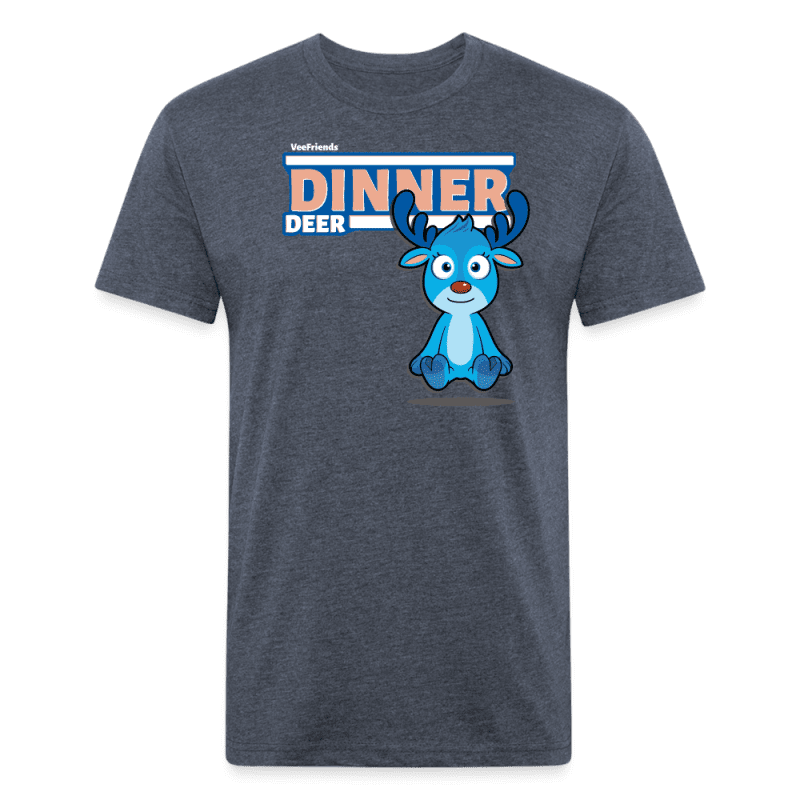 Dinner Deer Character Comfort Adult Tee - heather navy