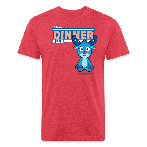 Dinner Deer Character Comfort Adult Tee - heather red