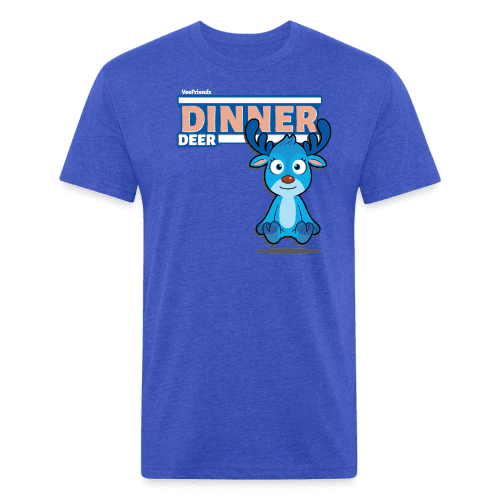 Dinner Deer Character Comfort Adult Tee - heather royal