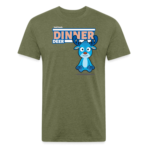 Dinner Deer Character Comfort Adult Tee - heather military green