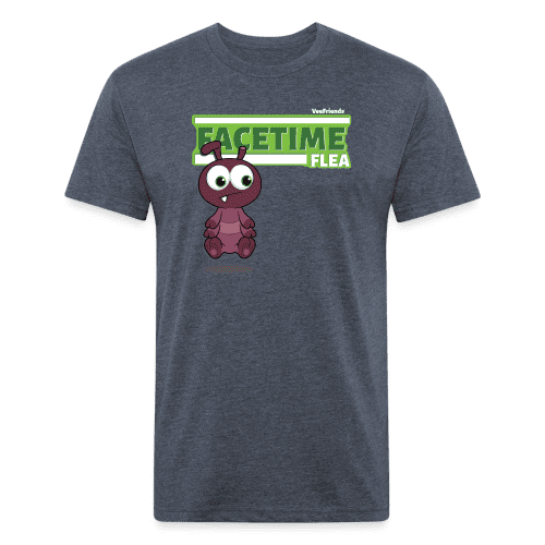 Facetime Flea Character Comfort Adult Tee - heather navy