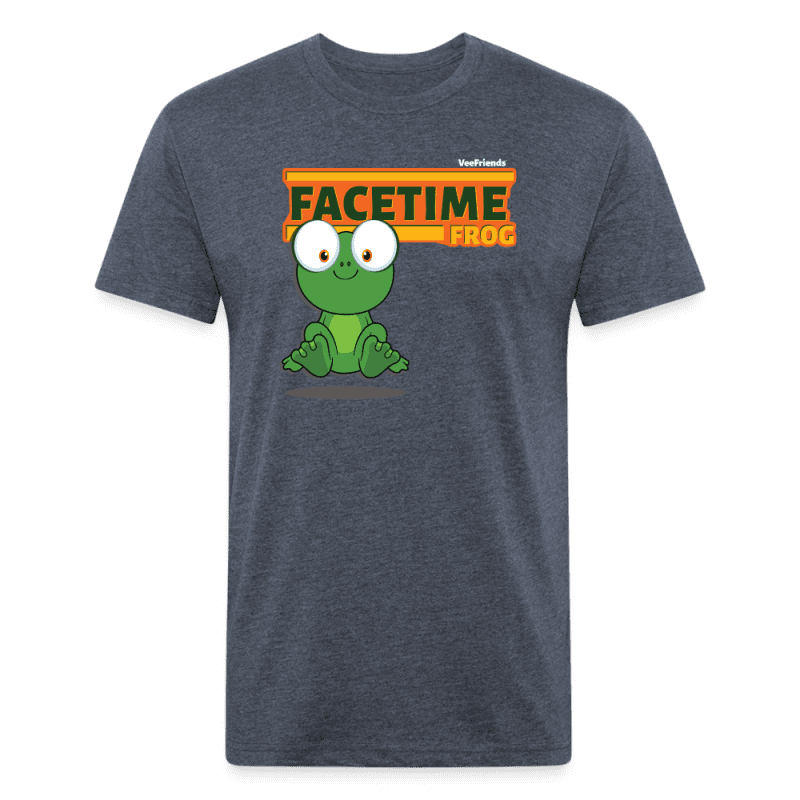 Facetime Frog Character Comfort Adult Tee - heather navy