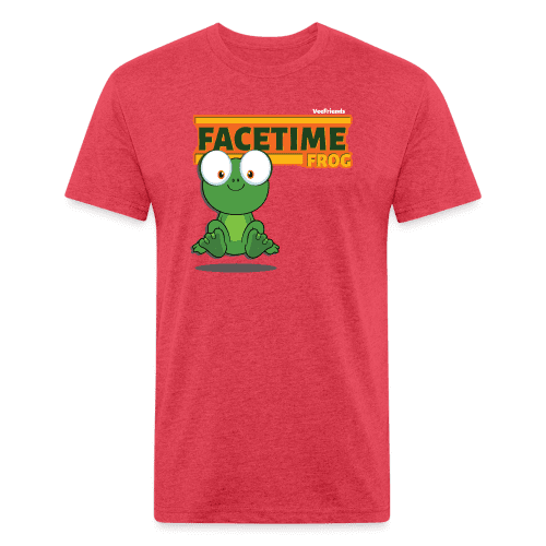 Facetime Frog Character Comfort Adult Tee - heather red