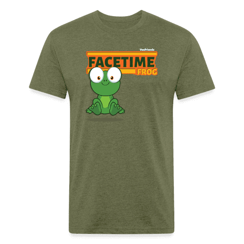 Facetime Frog Character Comfort Adult Tee - heather military green