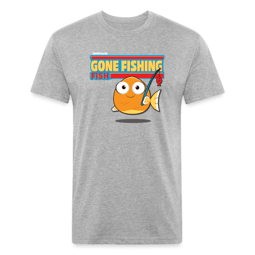 Gone Fishing Fish Character Comfort Adult Tee - heather gray