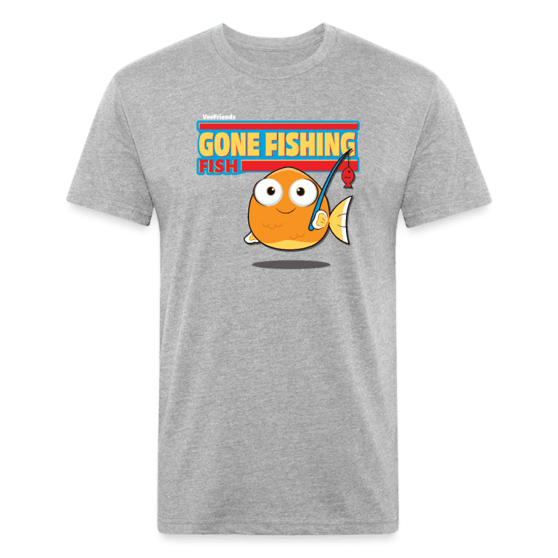 Gone Fishing Fish Character Comfort Adult Tee - heather gray