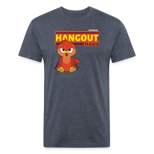 Hangout Hawk Character Comfort Adult Tee - heather navy