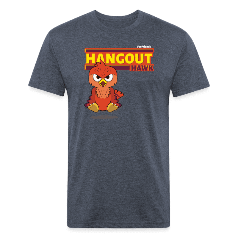 Hangout Hawk Character Comfort Adult Tee - heather navy