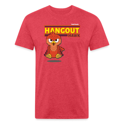 Hangout Hawk Character Comfort Adult Tee - heather red