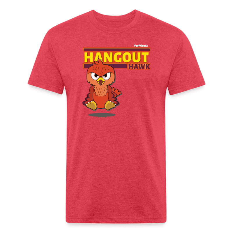 Hangout Hawk Character Comfort Adult Tee - heather red