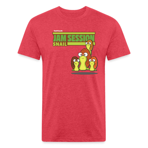 Jam Session Snail Character Comfort Adult Tee - heather red